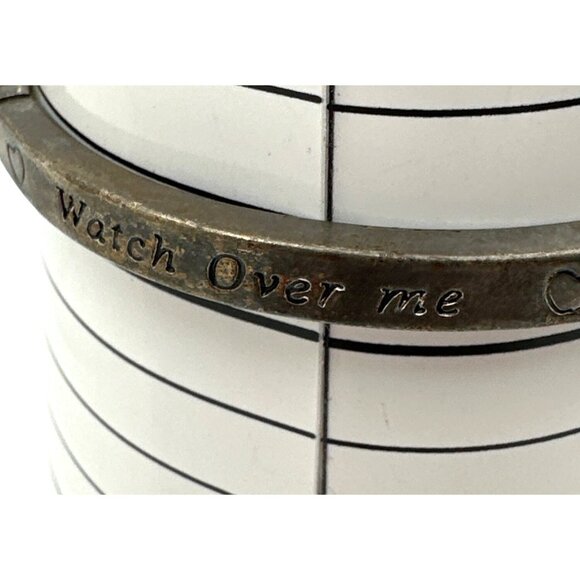 My Guardian Angel Bangle Bracelet Stretch Inspirational Messages Silver Tone - Picture 7 of 8